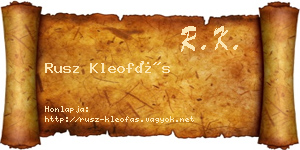 Rusz Kleofás névjegykártya